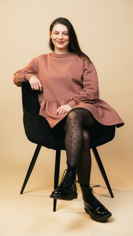 Mikina s volánkem Old Rose - Velikost: XS/S