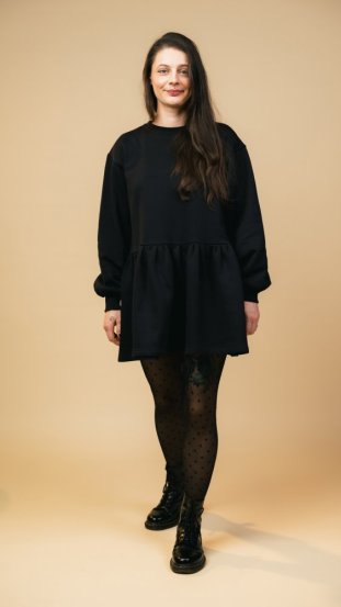 Mikina s volánkem Černá