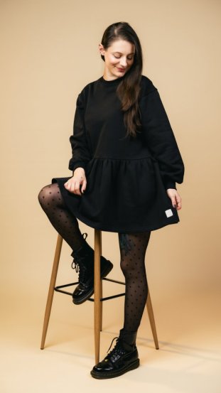 Mikina s volánkem Černá