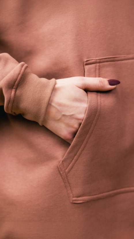 Mikina s kapucí Old rose - Velikost: M/L