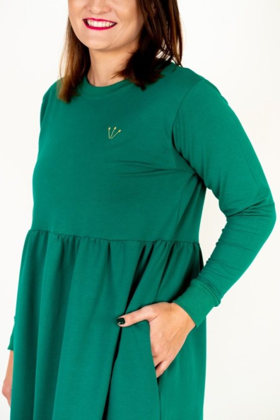 Midi šaty Molly Zelená - Velikost: M/L