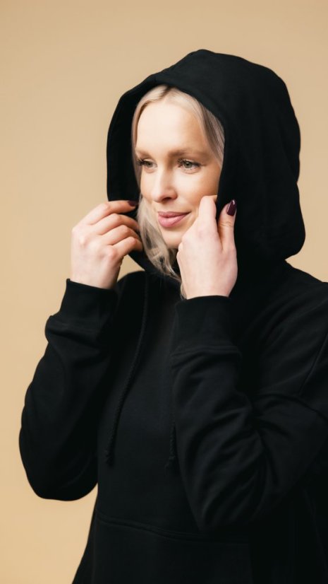 Mikina s kapucí Černá - Velikost: M/L
