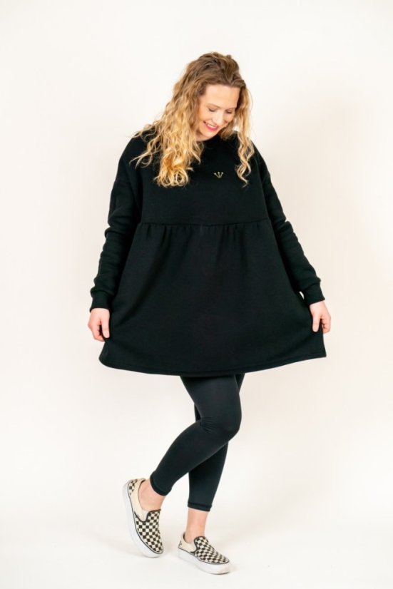 Mikinové šaty Amy Černá - teplé - Velikost: XS/S