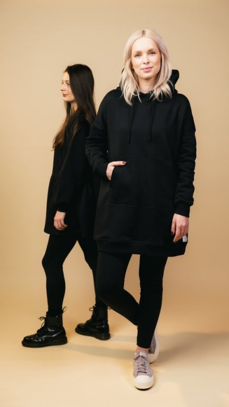 Mikina s kapucí Černá - Velikost: M/L