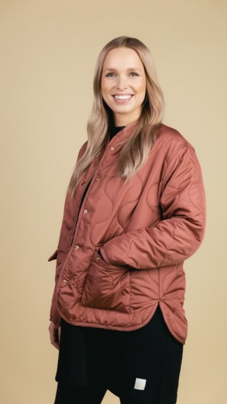 Prošívaná bunda Millie malinová - Velikost: XS