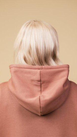 Mikina s kapucí Old rose